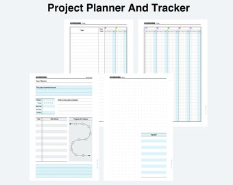 Planner di progetto stampabile: definizione degli obiettivi, formato A4 A5 (PDF)