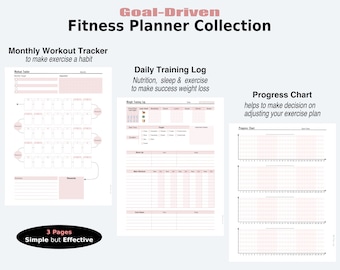 Raccolta di pianificatori di fitness: registro di allenamento, perdita di peso e allenamento (PDF)