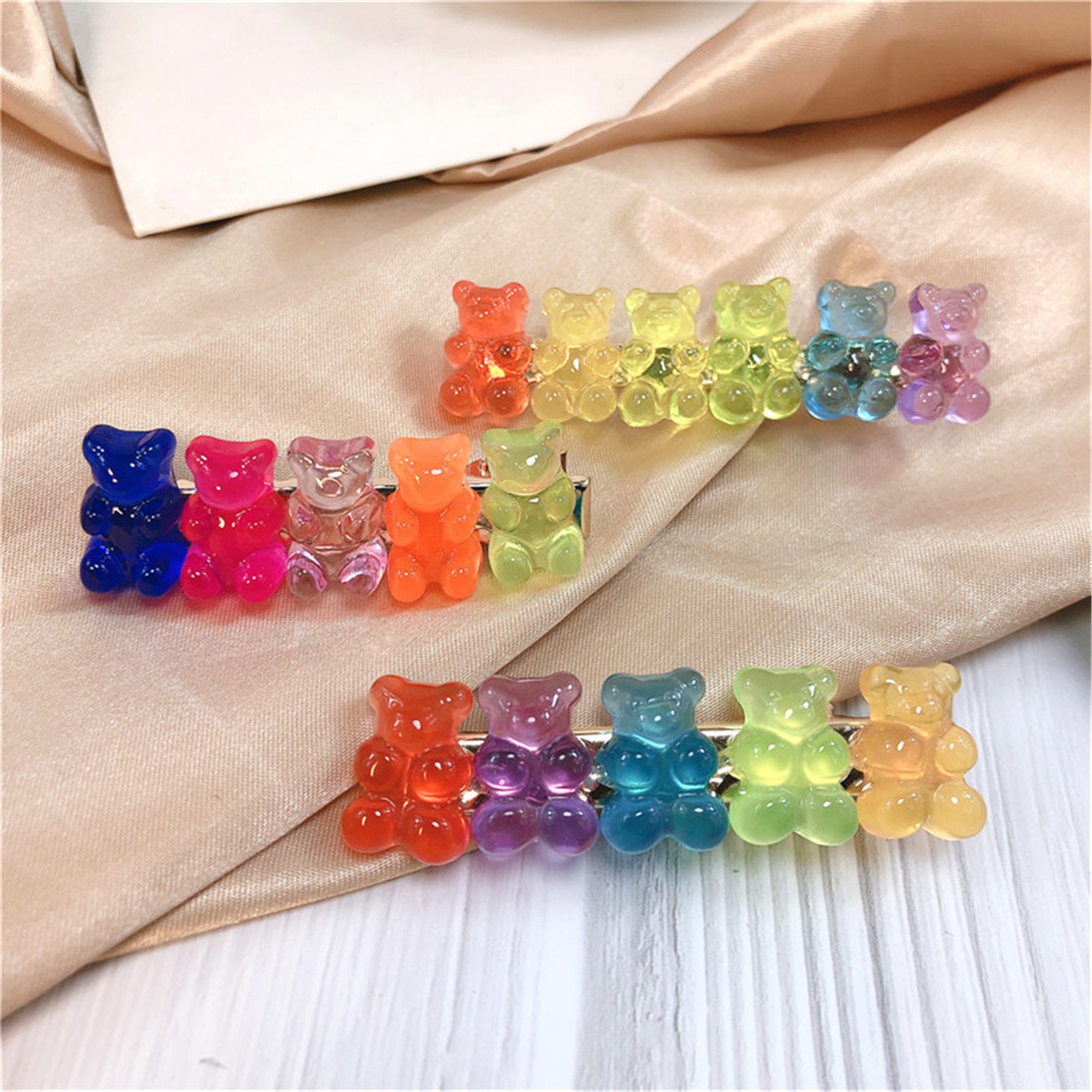 Gummy Bear Hair ClipCartoon Hair ClipColor HairpinCrystal | Etsy