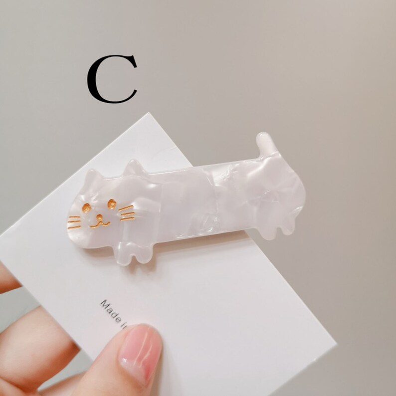 Cute Cat Hair Clipskawaii Cat Hair Clipacrylic Cat Etsy