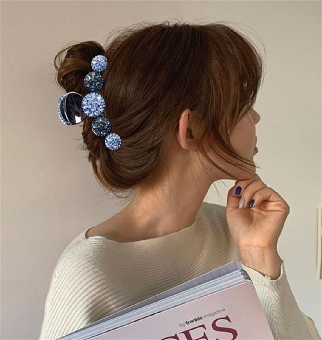 Colorful Rhinestone Hair Claw Clips French Vintage Hair Claw Etsy