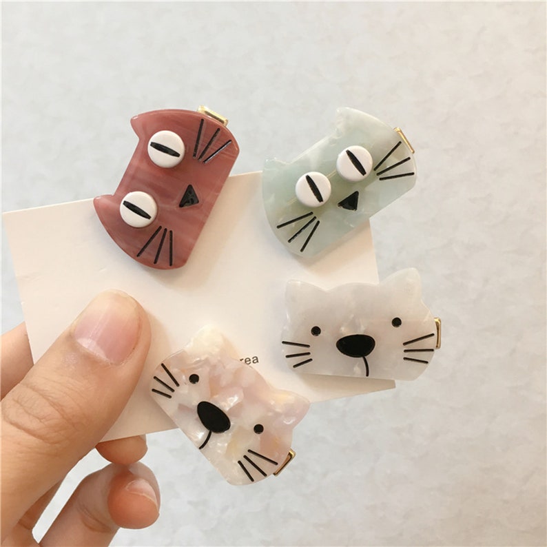 Cute Cat Hair ClipsKawaii Cat Hair ClipAcrylic Cat Etsy