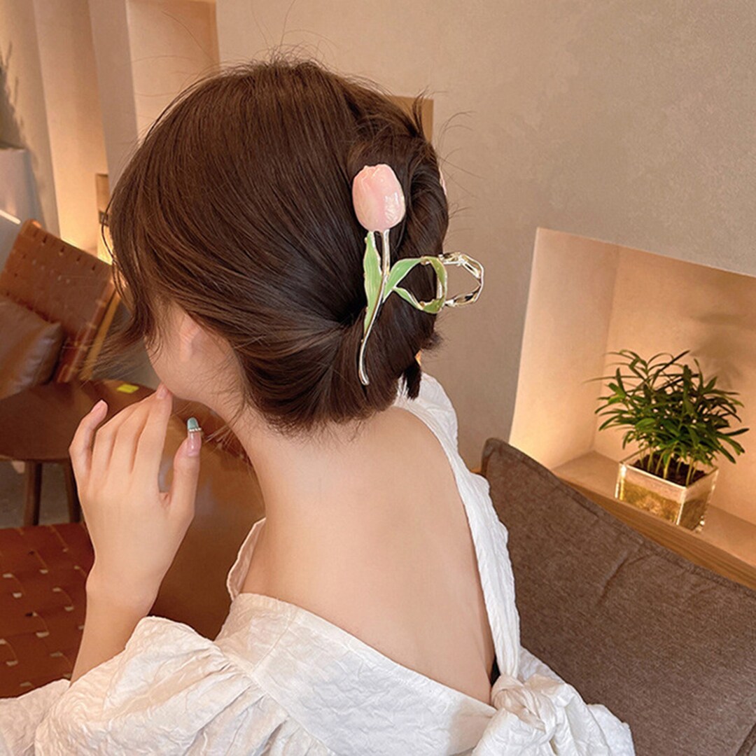 Tulip Hair Claw Flower Hair Claw Metal Hair Claw Fairy Hair Etsy