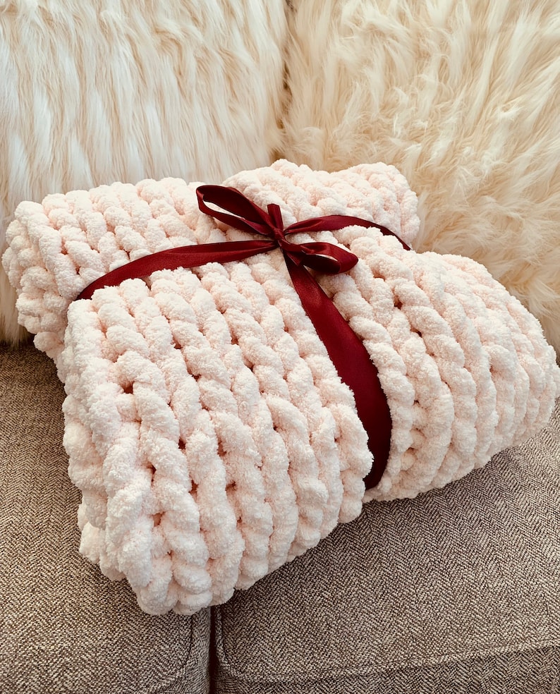 Cozy Blanket Chenille Chunky Blanket Chunky Knit Blankets Etsy