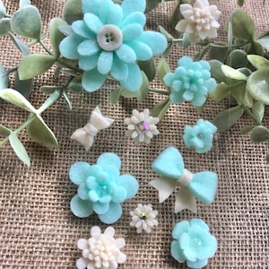 Ensemble de 11 autocollants en feutre fleurs, autocollant en feutre, autocollant, fleur en feutre, autocollant pour agenda, fournitures pour journal, autocollant pour plantes succulentes, papeterie