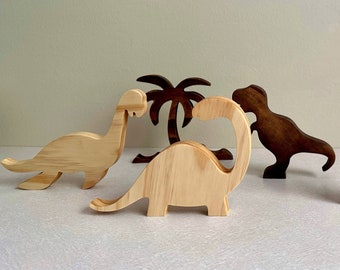 Handmade Wooden Dinosaur Toy: Montessori Nursery Decor