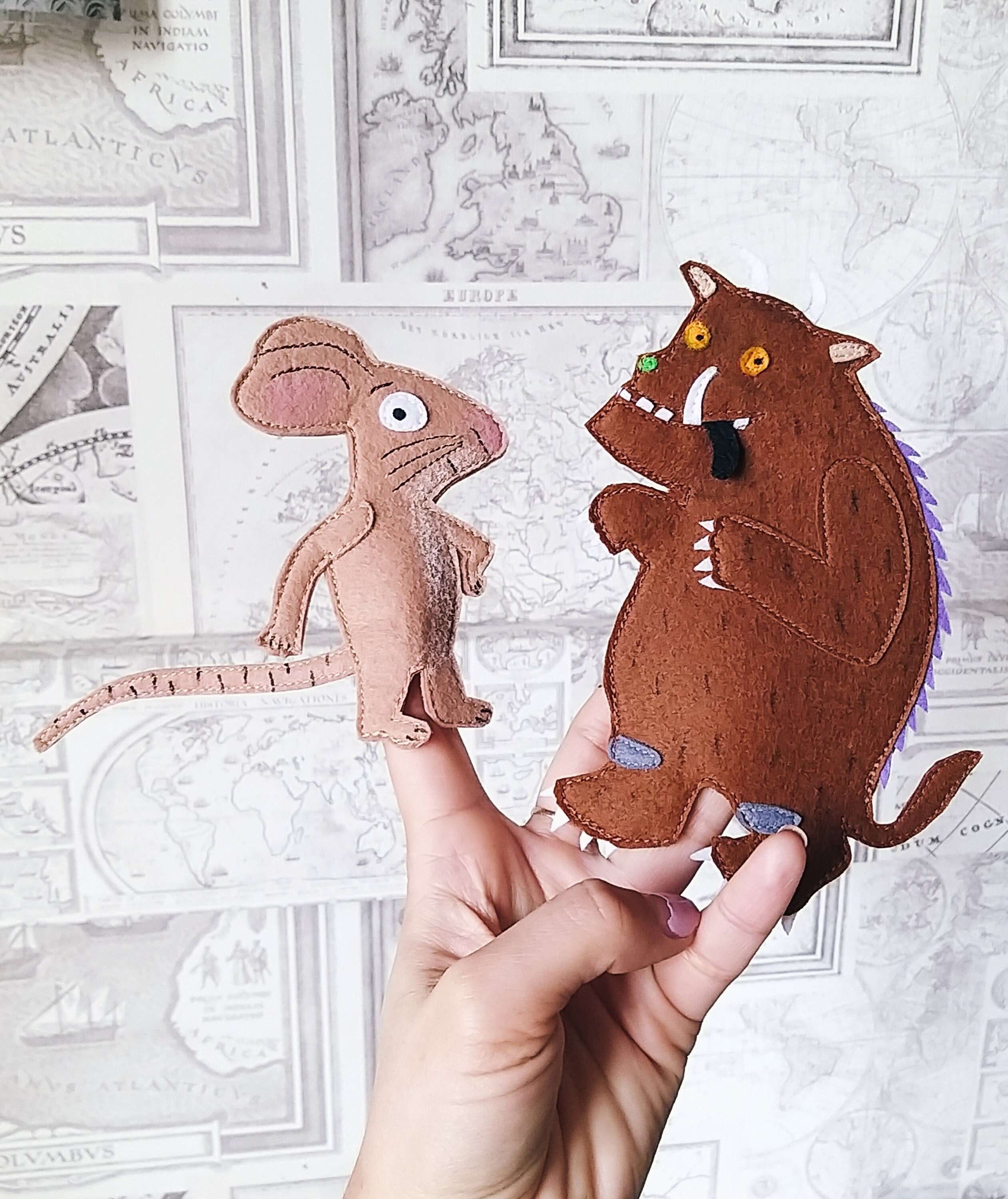 The Gruffalo puppet show set Finger puppet set Quiet book | Etsy