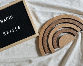 Wooden Rainbow Stacking Puzzle: Personalized Nursery Decor