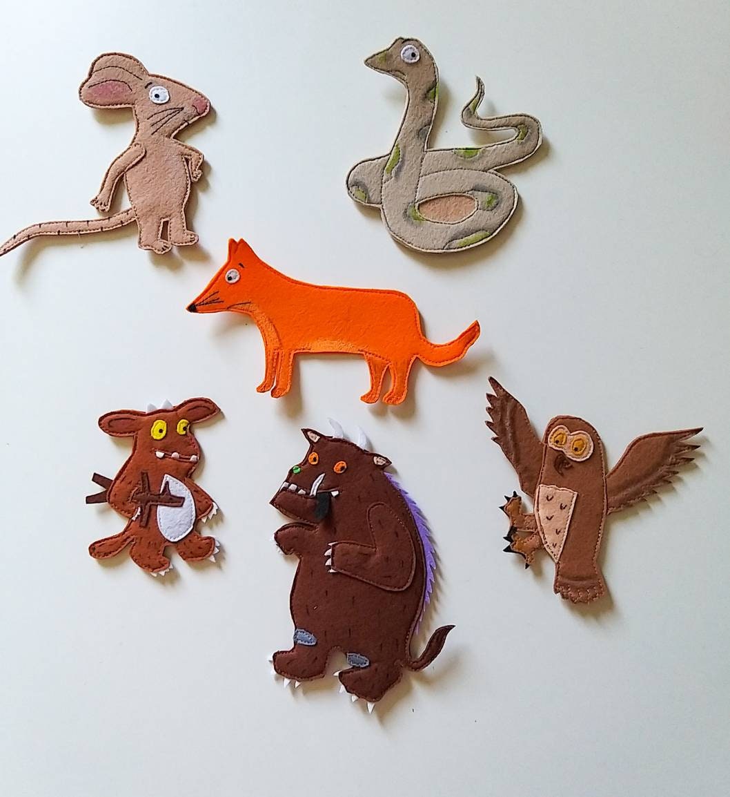 The Gruffalo puppet show set Finger puppet set Quiet book Etsy