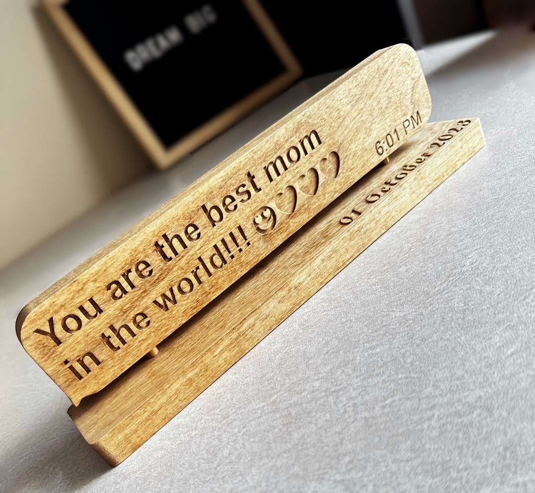 Custom Carved Wooden Message Sign: Personalized Desk Plaque - Etsy