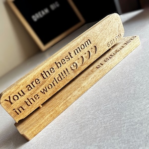 Custom Carved Wooden Message Sign, Personalized Desk Plaque, Christmas Gift