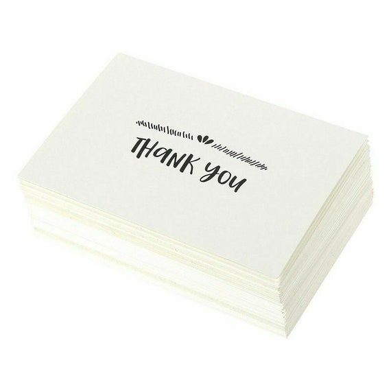 Handwritten Style 4x6 48Pack Thank You Cards Blank Inside Bulk w