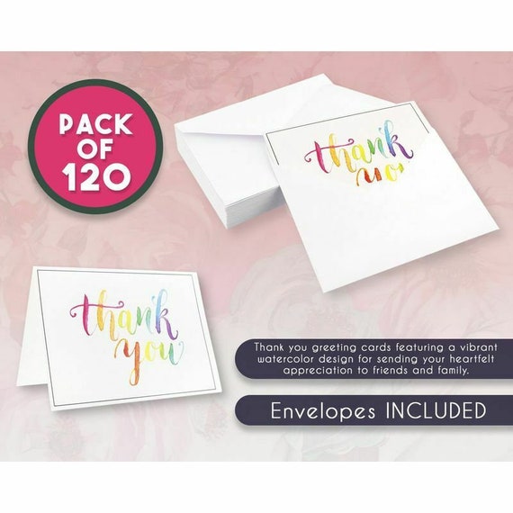 120 Pack Wedding Thank You Cards Bulk 4"x6" Thank You Notes With Envelopes Set 