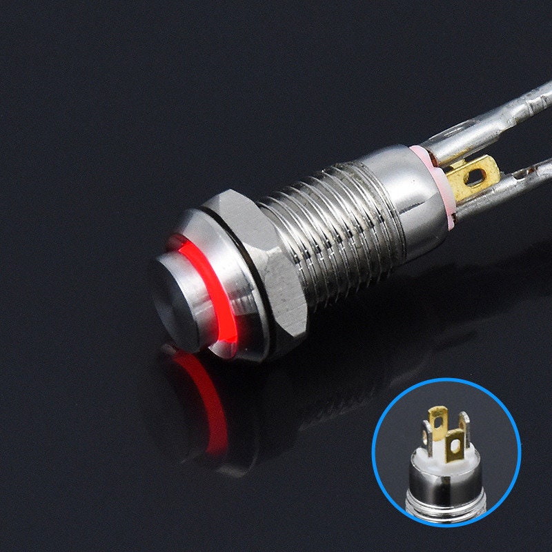 8mm Push Button Switch Momentary Latching LED 4pin Car Horn Etsy