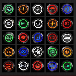 19mm Push Button Switch Metal Black Momentary Latching Waterproof Car Horn Pc Computer LED Switch