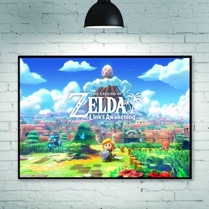 The Legend of Zelda Link es Awakening Map Poster Serie Game poster Canvas Poster, Wandbild, Kunstposter, Wohndekoration, Spielerzimmer Dekoration