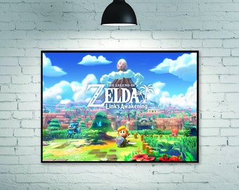 The Legend of Zelda Link's Awakening Map poster serie Game poster canvas poster, muurschildering, kunst poster, home decoratie, speler kamer decoratie