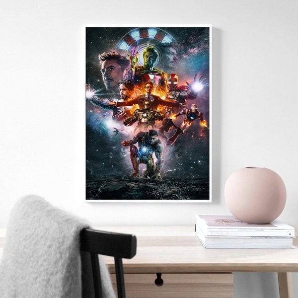 Iron Man Poster, Iron Man's Important moments of his journey, Avengers Poster, Movie Poster, Home Decoration Art Poster Frameless