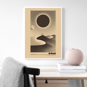 Poster de lona de duna de areia pontilhismo, mural, pôster de arte, decoração de casa, decoração de quarto de jogador