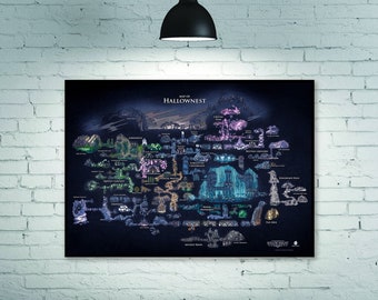 Hollow Knight Map Poster video game poster cover Game poster canvas poster,mural art poster home decoration, player room decoration