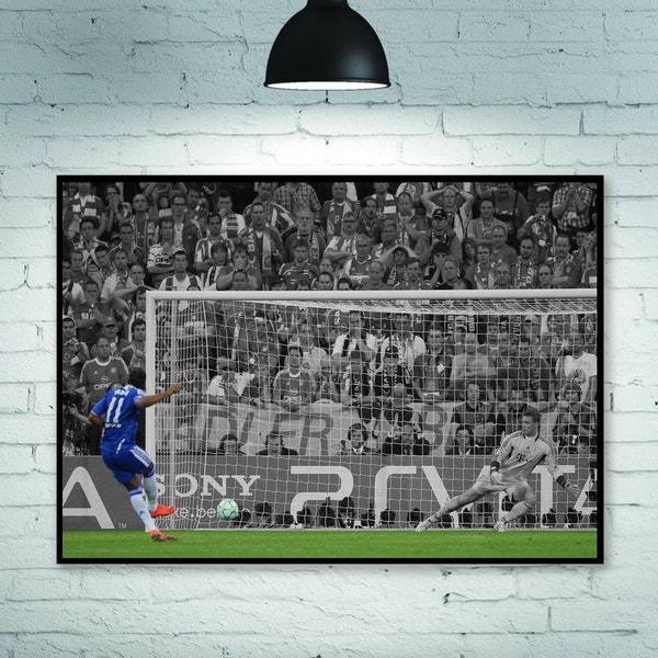 Didier Drogba Poster, Chelsea 2012 Champions League Poster, Football Poster, room decoration Home Decoration Art Poster Frameless