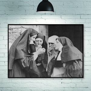 Four nuns Black and white style art poster Wall decoration Home Decoration Art Poster Frameless