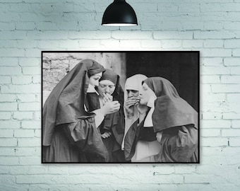 Vier nonnen Zwart-wit stijl kunst poster Wanddecoratie Home Decoration Art Poster Frameless