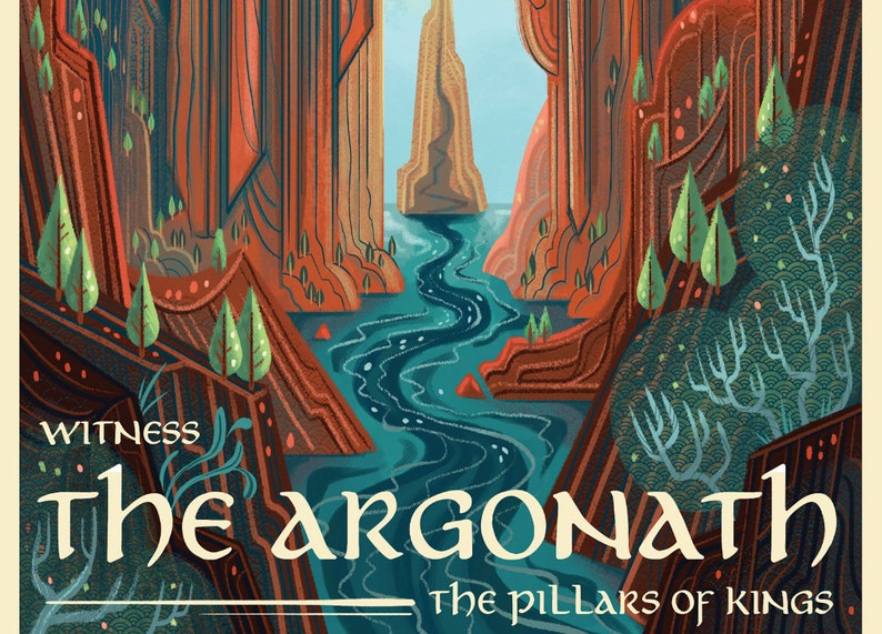 Lord of the Rings Argonath Poster Wall Decoration Home Etsy