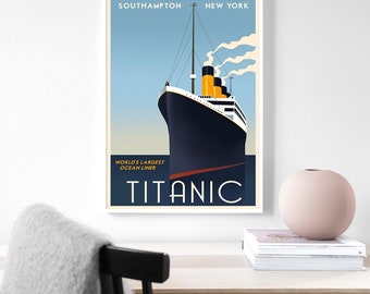 Titanic vintage Affiche Film Minimaliste Affiche Décoration murale Décoration intérieure Art Affiche Sans cadre