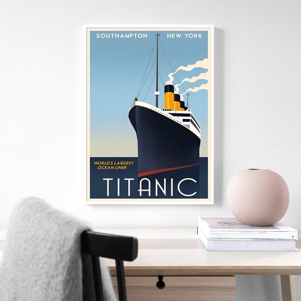 Titanic vintage Affiche Film Minimaliste Affiche Décoration murale Décoration intérieure Art Affiche Sans cadre