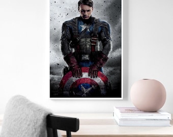 Captain America: The First Avenger Poster, Captain America Poster, Movie Poster, Film Poster, Home Decoration Art Poster Frameless