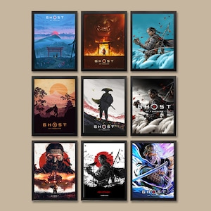 Portada del póster de Ghost of Tsushima, póster del juego, decoración del hogar, mural, póster artístico sin marco