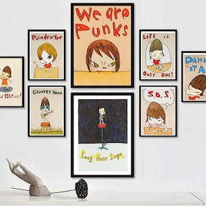 Póster de la serie de grabados de Nara Yoshitomo Decoración de pared Póster de arte para decoración del hogar Sin marco