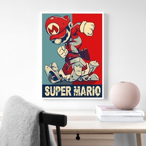 Super Mario Bros LV Louis Vuitton Supreme Blue Poster Print 