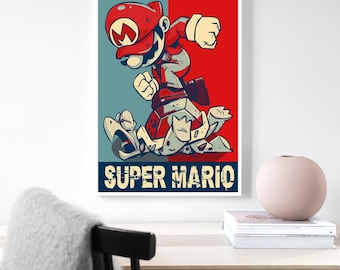 super mario pop art video game poster poster cover Game poster canvas poster, mural, art poster, home decoration, player room decoration