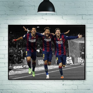 Lionel Messi Poster, Luis Suarez Poster, Neymar Jr Poster, Fußball Poster, Raumdekoration Home Decoration Rahmenlos
