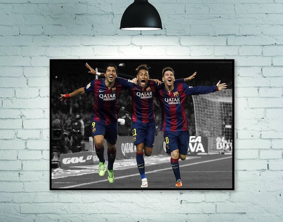 Lionel Messi Poster, Luis Suárez Poster, Neymar Jr Poster, Football Poster, room decoration Home Decoration Frameless