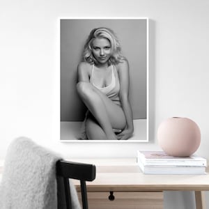 Affiche de Scarlett Johansson, affiche de star de cinéma, affiche d'acteur, décoration de chambre décoration de la maison affiche d'art sans cadre