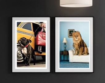 Bulldog francese leone poster poster creativo Decorazione murale Decorazione domestica Arte Poster Frameless