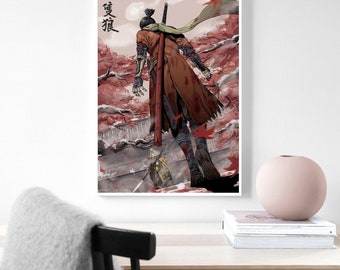 Sekiro Shadows Die Twice Poster couverture affiche de jeu, décoration de chambre décoration de la maison Art affiche sans cadre