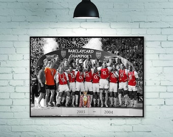 Affiche d'Arsenal, saison invaincue d'Arsenal 03-04, affiche de football, décoration de chambre décoration de la maison sans cadre