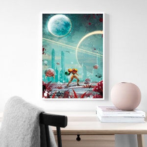 Super Metroid posters Game poster canvas poster, mural, art poster, home decoration, player room decoration