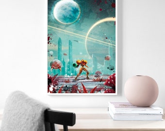 Super Metroid posters Game poster canvas poster, muurschildering, kunst poster, home decoratie, speler kamer decoratie
