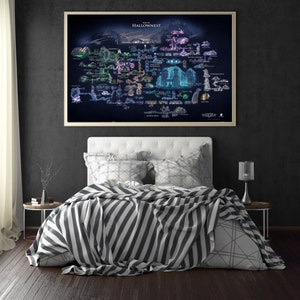 Hollow Knight Map Poster copertina del poster del videogioco Poster del gioco poster su tela, poster d'arte murale decorazione della casa, decorazione della stanza del giocatore immagine 3
