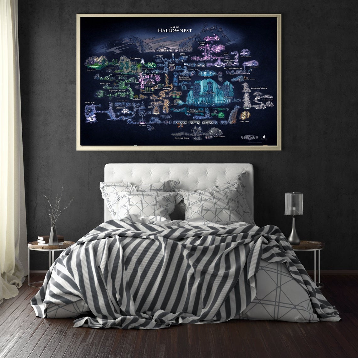 Hollow Knight Map Poster Video Game Poster Cover Game Poster Etsy