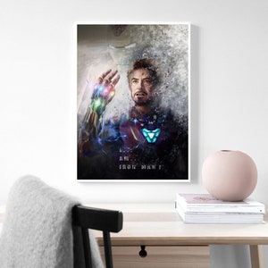 Iron Man Poster, Iron Man schnippt mit den Fingern, Avengers: Endgame, Filmplakat, Filmplakat, Raumdekoration Dekoration Kunst Poster Rahmenlos