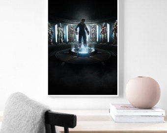 Póster de Iron Man, póster de película, póster de película, decoración de habitación, decoración del hogar, póster de arte sin marco