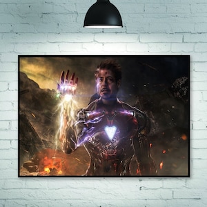 Iron Man Poster, Iron Man schnippt mit den Fingern, Filmplakat, Filmplakat, Raumdekoration Dekoration Kunst Poster Rahmenlos