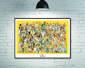 List of all the characters of The Simpsons poster, Room Decoration Home Decoration Art Poster Frameless