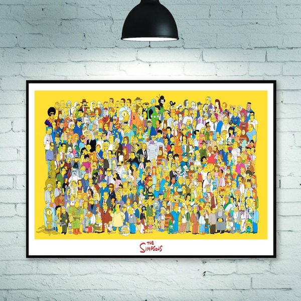Liste aller Charaktere von Die Simpsons Poster, Raumdekoration Dekoration Kunst Poster Rahmenlos